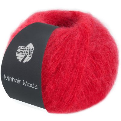 LANA GROSSA MOHAIR MODA (014 красный), состав: 70% Мохер, 20% Мериносовая шерсть, 10% Полиамид, 50гр/140м